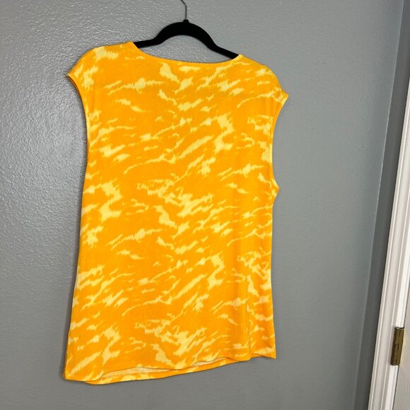 Michael Michael Kors Sleeveless Top‎ Shirt Size XL Yellow Cowl Neck Career - Picture 5 of 6